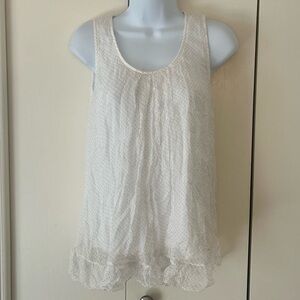 Tendenze Silk sheer overlay Polka Dot sleeveless top S